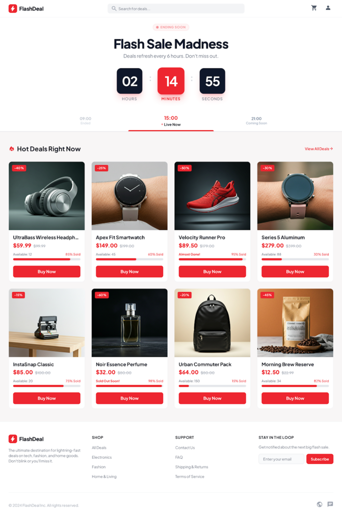 Miễn phí Flash Sale Landing Page